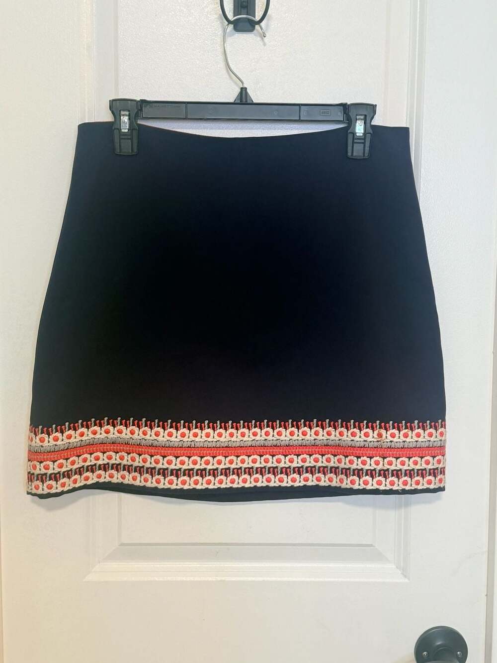 Vineyard Vines Nautical Navy Crepe Embroidered Hem Skirt Size 2